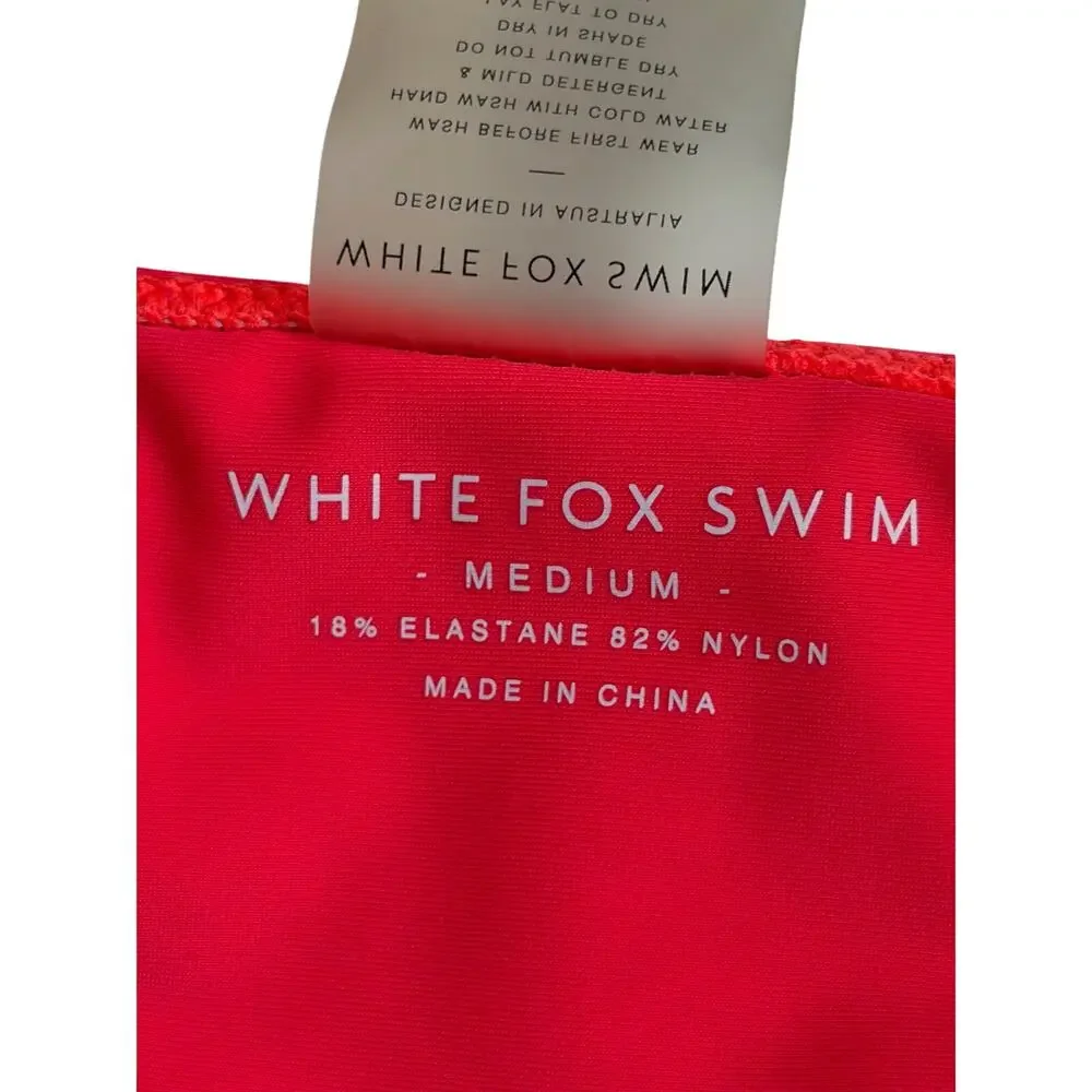 White Fox Thong Bikini (Hot Pink / Coral) - Extra Small (Top) / Medium (Bottom)